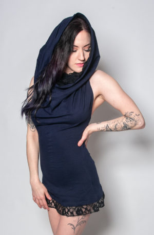 Shadow Lace Cowl Dress